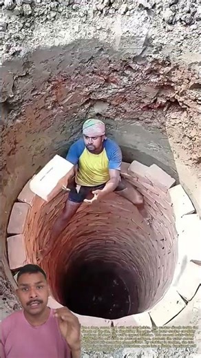 Village Workers Create Strong Brick Well Without Machines #shortsfeed #shorts #trending