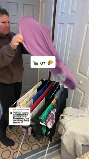 Replying to @trulygladgirls 💙💛 these weigh next to nothing perfect for someone that has trouble managing a big, clunky laundry basket & stores away so easily #laundryhack #laundrybasket #spacesaver #laundryturtle