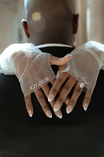Personalized Wedding Gloves: Sheer Fingerless Bridal Sleeves - Etsy