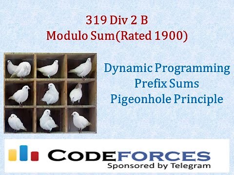 Codeforces Dynamic Programming - 319 Div 2 B Modulo Sum (Rated 1900)