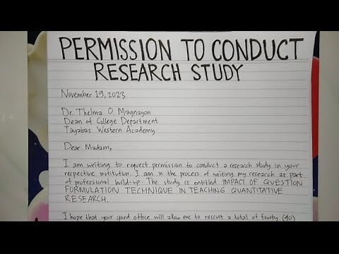 How To Write Permission To Conduct Research Study Step by Step Guide | Writing Practices