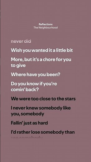 Reflections - The Neighbourhood (Lyrics)