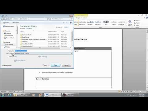 Save as Macro Enabled Document DOCM Functional Checklist Survey in Microsoft Word 2010 (part 3 of 9)