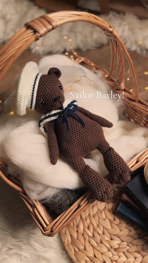 Sailor Barley’s pattern will be released tomorrow 6pm U.K. time! ⚓️ #crochetpattern #crochettiktok #teddybear #amigurumipattern #crochetersoftiktok