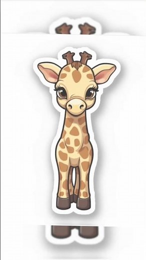 Cartoon giraffe sticker