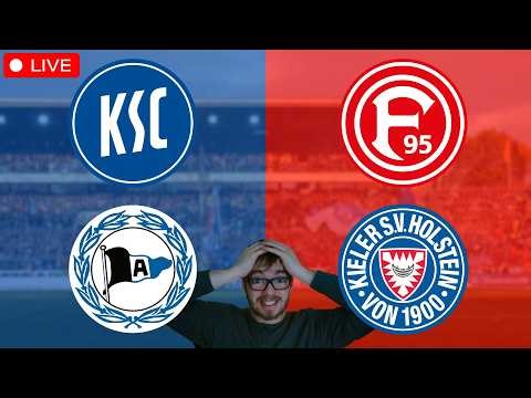 Karlsruher SC - Arminia Bielefeld / Fortuna Düsseldorf - Kiel / 2. Bundesliga Watchalong LIVE