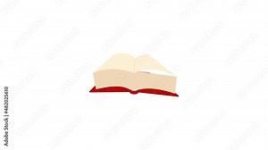 Opened big book icon animation best cartoon object on white background