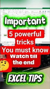 5 powerful trick 🔥🔥 you must know in excel #shortsfeed #shorts