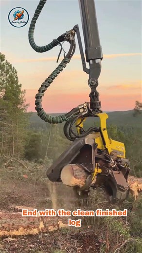 Powerful Tree Harvester Turns Whole Trees into Perfect Logs