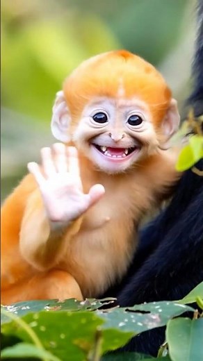 Watch This Tiny Monkey Learn How To Smile For The First Time!
