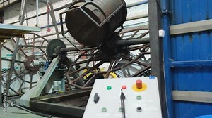 Manufacturing process control panel at the factory for the production of plastic tanks and septic tanks