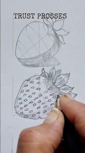 How to Draw Realistic Strawberry Step by Step #shorts