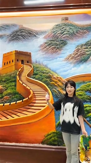 “Sister Creates Amazing 3D Wall Painting 😱🎨”#shorts #viralshorts
