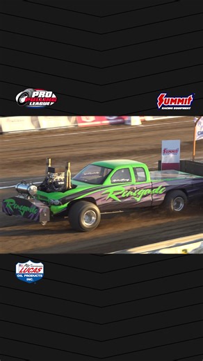 "Renegade" Pro Mod 4wd Truck presented by Summit Racing Equipment screaming down the track at the 2023 Rumble By The Refuge Tractor Pull in Mound City, MO! #ProPulling #4x4 #Truck | Pro Pulling League