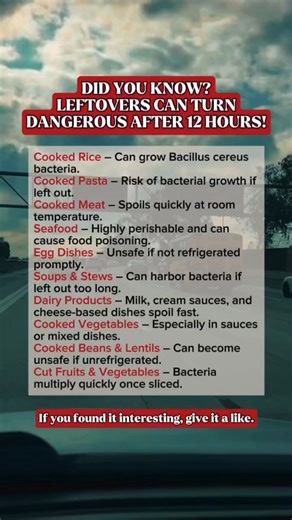 60K views · 177 reactions | common leftover foods that turn dangerous after 12 hours #facts #fblifestyle #health | Time Facts | Facebook