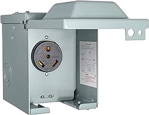 BougeRV 30 Amp RV Power Outlet Box, Nema TT-30R Receptacle,125 Volt for RV Camper Travel Trailer Motorhome Electric Car Generator