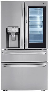 LG 29.5 Cu. Ft. Smart Wi-Fi InstaView Door-In-Door Refrigerator With Craft Ice Maker 36-Inch Wide in PrintProof Stainless Steel - LRMVS3006S