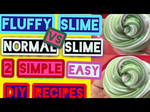 FLUFFY SLIME VS NORMAL SLIME! 2 SIMPLE EASY NO BORAX SLIME TUTORIALS!