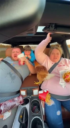 A calm family drive turns insane when FIVE chickens explode...