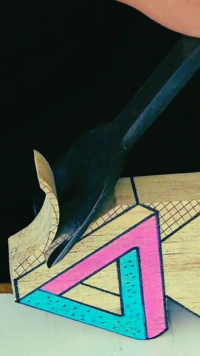 A little triangle shaped wooden stick with 2 beautiful colors | wood 12