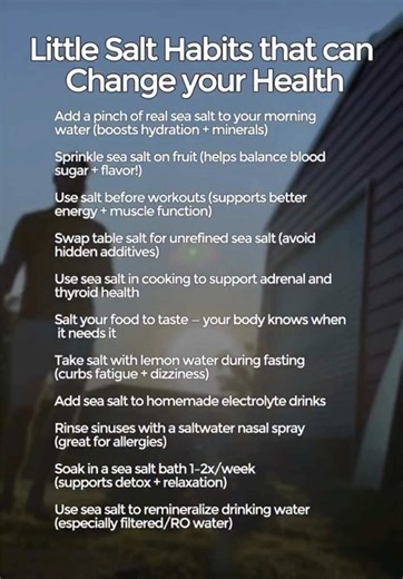 Most people are still scared of salt… but the right kind of salt can literally change your health. 🧂✨ These tiny salt habits help hydrate your cells, balance blood sugar, support adrenal health, and even boost your energy before workouts. If you're always tired, foggy, or dehydrated no matter how much water you drink… this might be the missing link. 👀 Save this for your daily salt hacks — and if you want the cleanest, mineral-rich salt, check the yellow basket on TikTok Shop 💛🛒 #mineralsmatt