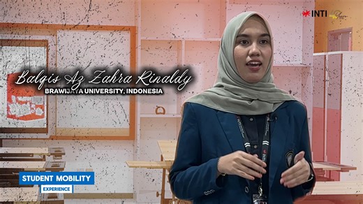 Meet Balqis Az Zahra Rinaldy from Universitas Brawijaya, Malang, Indonesia, who joined INTI International University through the Student Mobility Programme. During her exchange, Balqis explored International Business and Human Resources—an area closely aligned with her academic interests. She experienced INTI’s hands-on learning approach, combining lectures and tutorials that made learning more practical and effective. Beyond the classroom, memorable moments included campus Ramadan Iftar gatheri