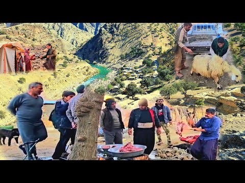 Primitive nomadic life | Butchering sheep for survival in remote villages