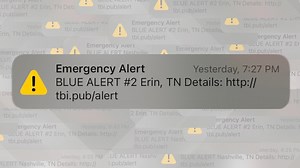 Why were multiple Blue Alerts sent to Tennessee cell phones?