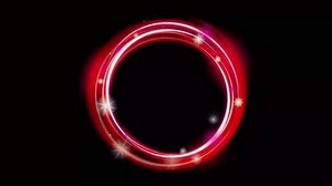 Animation red light circle effects spin on black background.