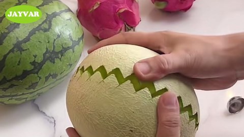 JAYVAR Melon Baller Scoop, 5 In 1 Fruit Cutters Shapes, Fruits Scooper and Baller, Honeydew Melons Baller Scoop, Fruits Carving Tools