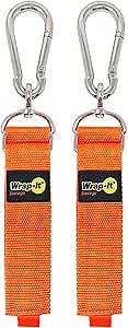 Hook 'n Hang Wrap-It Storage Straps - 18" (2-Pack) Blaze Orange