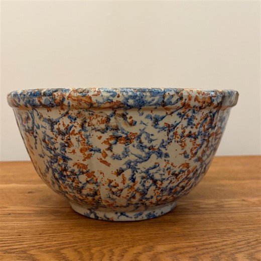 Antique Red Wing Spongeware Mixing Bowl - Etsy