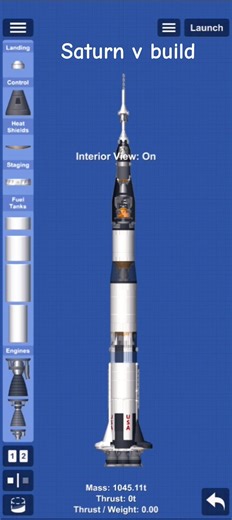 saturn v fast build, no bp edited #spaceflightsimulator #shorts #trending #saturnv #apollo