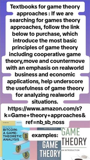 Textbooks for Game Theory Approaches