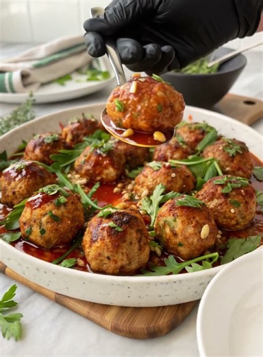 Juicy Baked Chicken Meatballs 🧆 | Easy High-Protein Meal Prep #easyrecipes #recipe #cooking #food