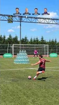 Free kick challenge over a water jug! 🚀💦⚽️💚