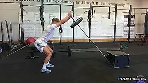 When working with team sport athletes, it is important to remember the end goal: being fast and explosive on the field. So do not focus only on how many plates you have on the bar, but try to perform exercises that challenge, develop and suit you, together with good technique throughout the movement too (even if it is an explosive movement). Here is a good example for the rotational landmine snatch. | EM-SportScience