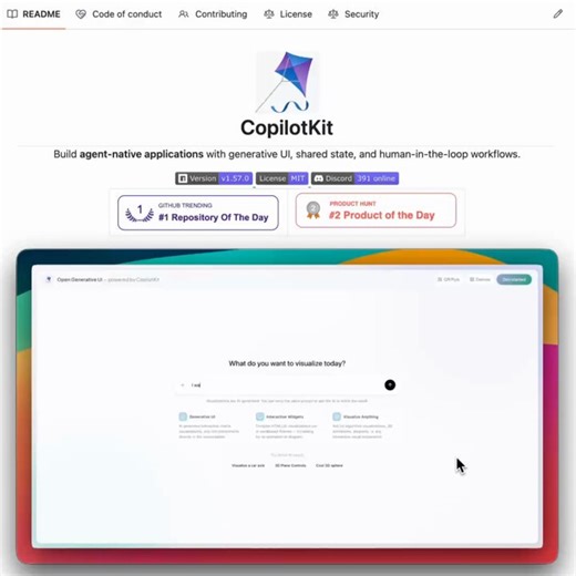 Anthropic's most viral feature is now open-source!Until now, Anthropic's Generative UI capabilities only existed inside its own products.@CopilotKit just shipped Open Generative UI, an open-source implementation of Claude Artifacts that works in any app.The agent generates HTML/SVG at runtime, and CopilotKit streams it token-by-token into a sandboxed iframe inside the app's chat.So the user can watch the UI assemble itself in real time, not after the full response is ready.The sandbox is fully i
