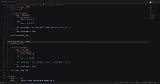 #skillcrafttechnology #python #pythonprojects #cybersecurity #cryptography #programming #softwaredevelopment #github #learningbybuilding #internship | Saamiya Mahveen