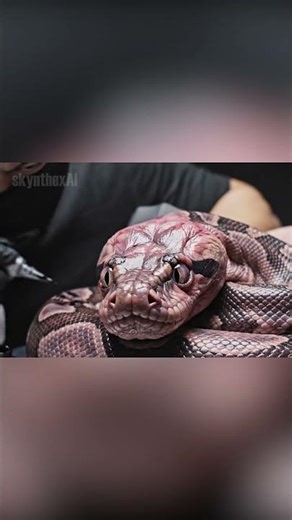 Snake getting a tattoo