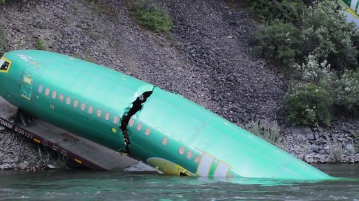 Boeing Jet Fuselages Spill Into Montana River