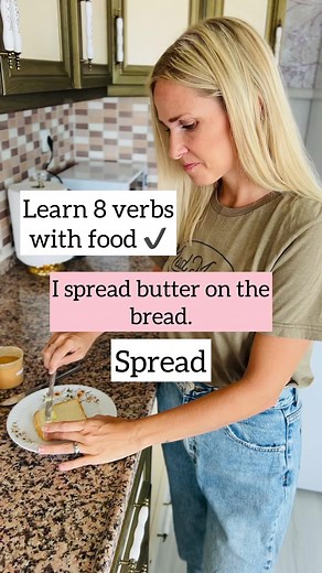 8 verbs with FOOD! #food #vocabulary #verbs #englishteacher #englishonline #aprender #study #dailyenglish | Learn English with Camille