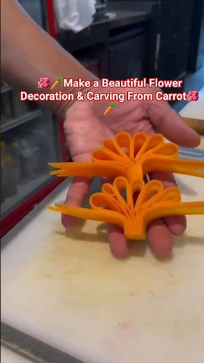 🌺🥕 Make a beautiful flower decoration & carving from Carrot 🌺🥕 #shortsfeed