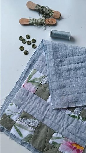 Hand Sewing: How to Quilt the Lining of a Patchwork Fabric Separately #handsewn #quilting #shorts