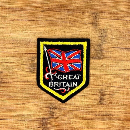 Union Jack Patch – Vintage Great Britain Shield, 3.5x2.75 Embroidered Sew on British Flag Travel Souvenir - Etsy UK