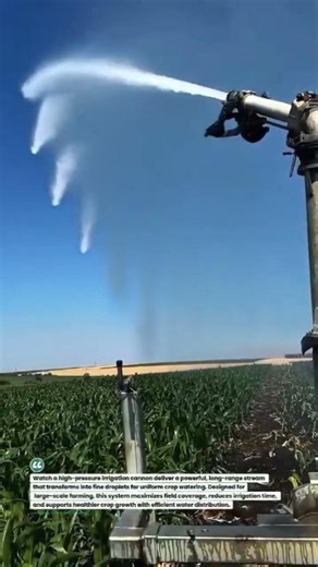 High-Pressure Irrigation Cannon Maximizes Crop Water Coverage #Irrigation #Farming #AgTech