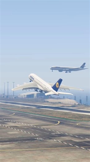 Giant Airbus A380 Safe Takeoff While Another Jet Lands GTA 5
