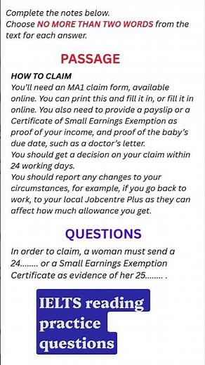 IELTS general training reading practice questions