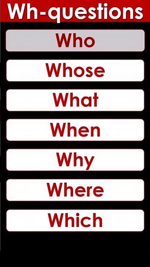 Wh Question ( #Who, #Wohse, #What, #When, #Why, #Where, #Which)