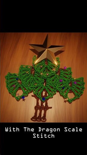 Dragon Scale Stitch Crochet Christmas Tree 🎄 Tutorial 🧶 #crochet #shorts
